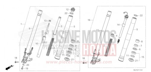 FOURCHETTE AVANT (NT1100DE) NT1100DET de 2026
